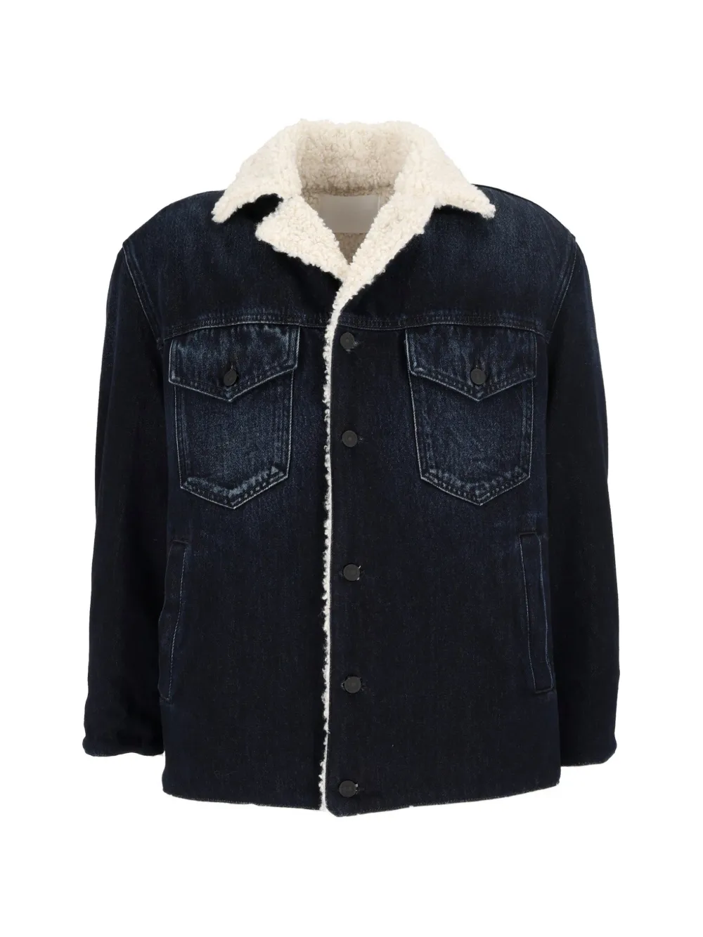 DONDUP shearling-collar denim jacket - Blau