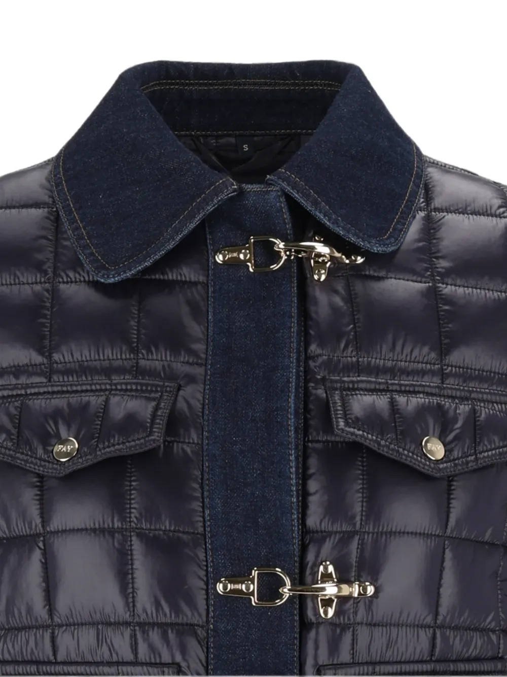 Fay 3 Ganci ruitvormig gewatteerd jack Blauw