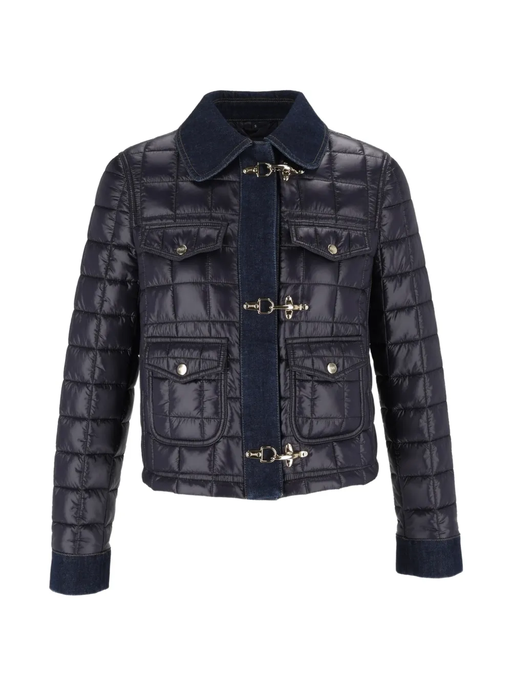 Fay 3 Ganci check-quilted jacket - Blau