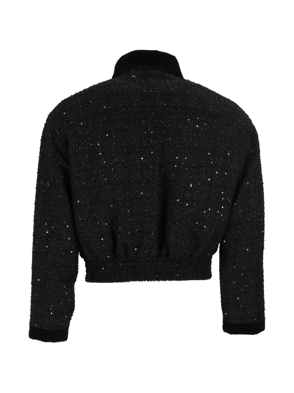 Fay 3 Ganci bouclé-tweed bomber jacket Zwart
