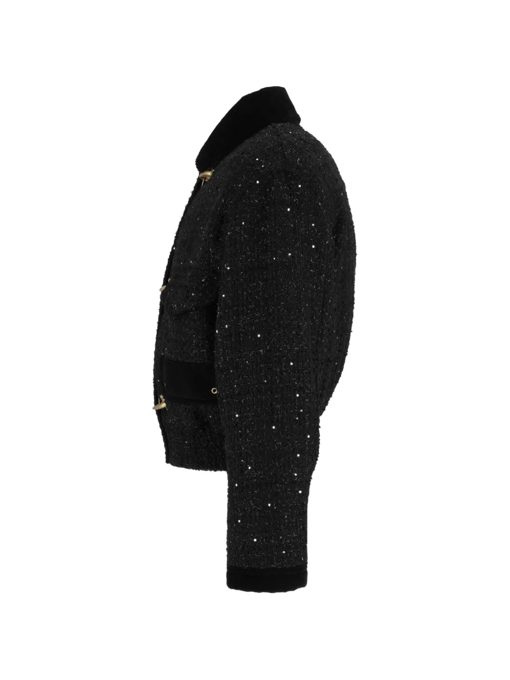Fay 3 Ganci bouclé-tweed bomber jacket Zwart