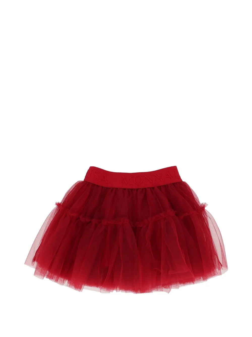 Monnalisa Tulen mini-rok met ruches Rood