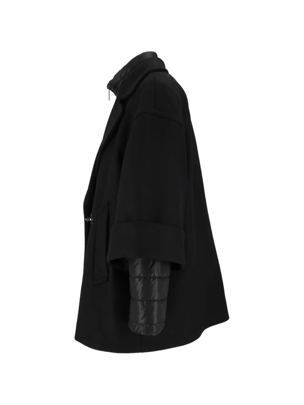 Fay Quilted-insert Wool-blend Jacket In Black