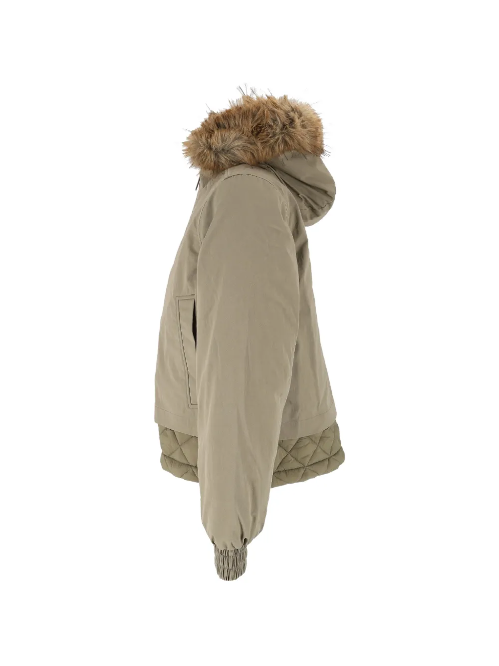 K-Way Tosca donsjack met afwerking van imitatiebont Beige