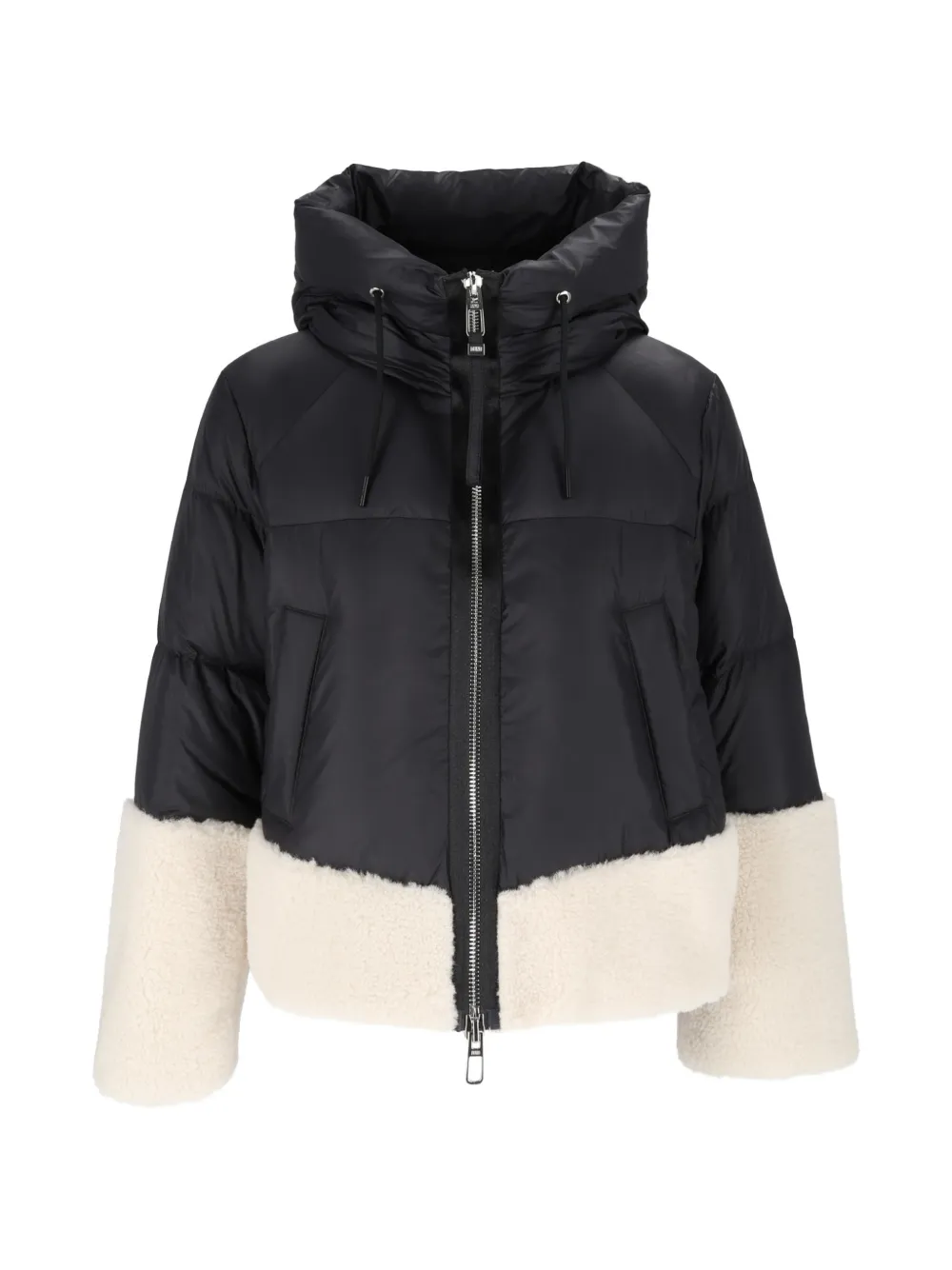 Duno Contrast-panel Padded Jacket In Black