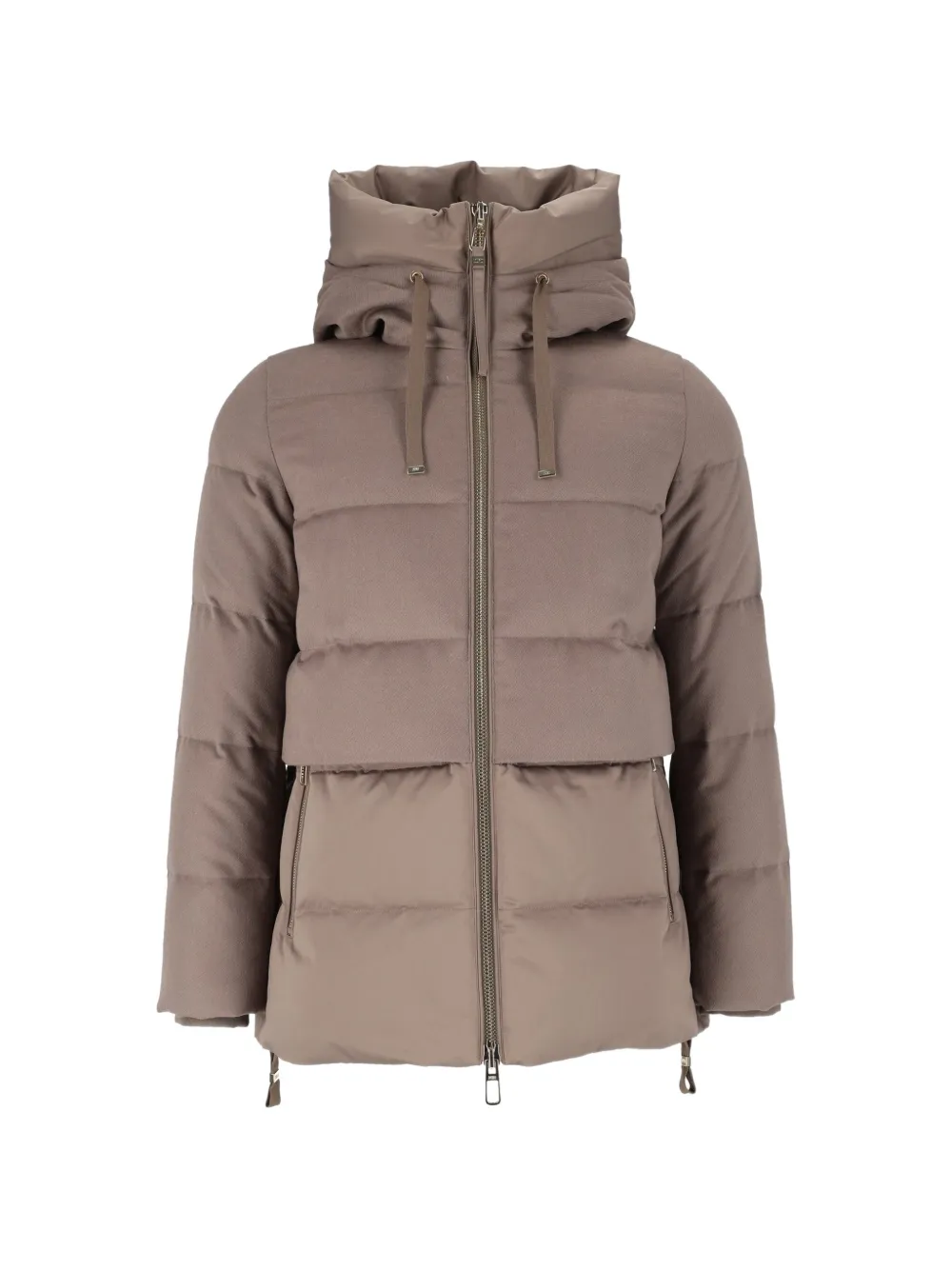 Duno Keiko Hooded Quilted Down Jacket In Brown