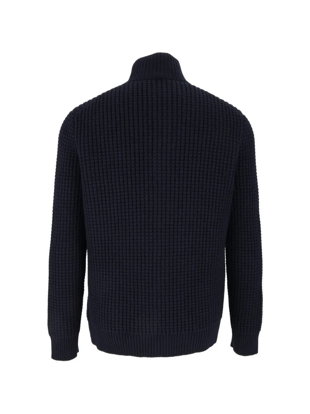 Fay Wafelgebreid vest met -haak Blauw
