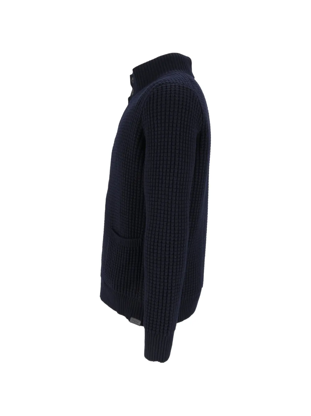 Fay Wafelgebreid vest met -haak Blauw