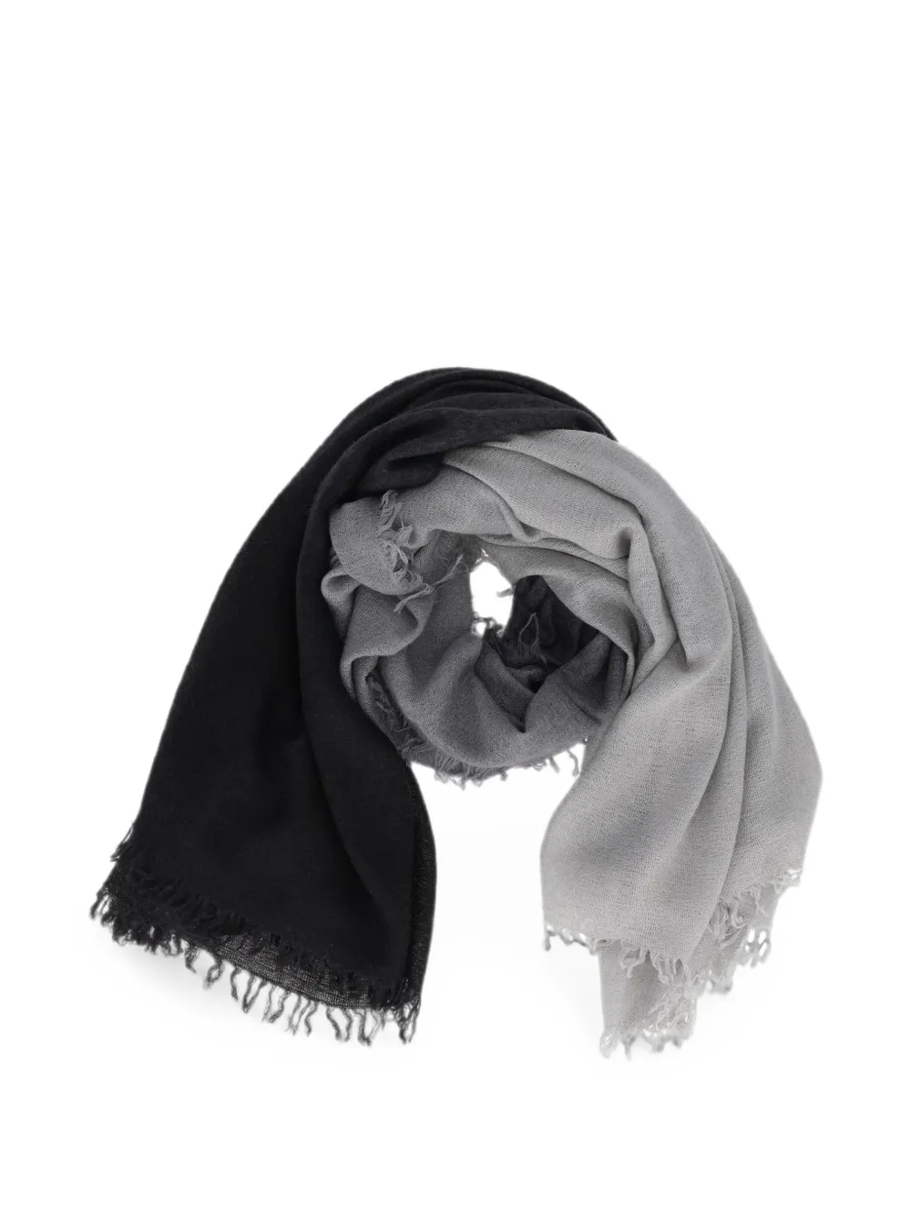 Faliero Sarti Cristiana sfumato-effect frayed scarf - Black
