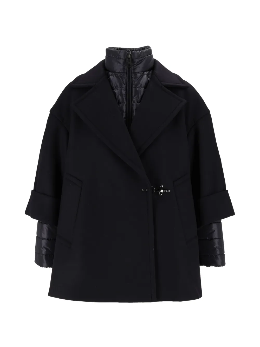 Fay layered toggle-fastening coat - Nero