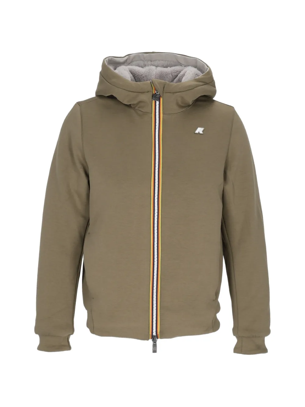 K-Way Wendbare Jacke aus Faux Fur - Grün