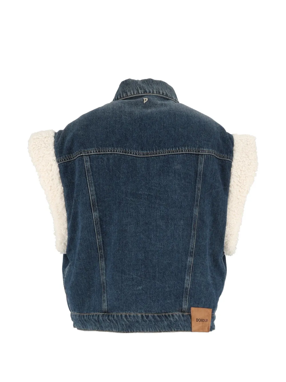 DONDUP shearling-trim denim gilet Blauw