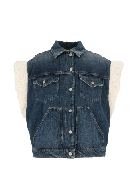DONDUP shearling-trim denim gilet