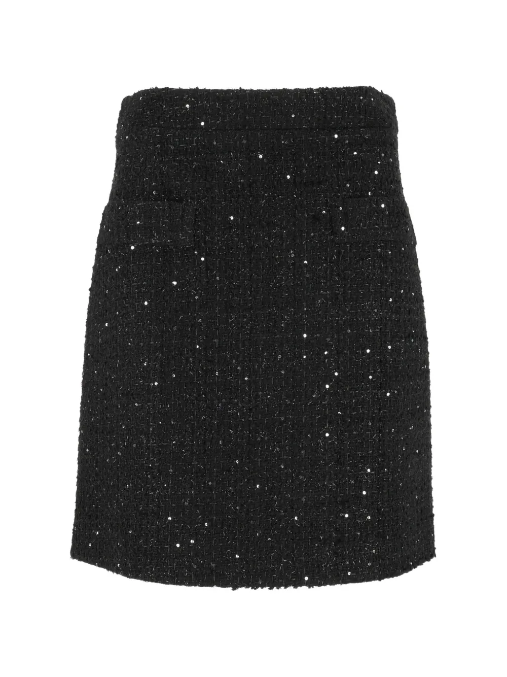 Fay Sequin-embellished Bouclé Mini Skirt In Black