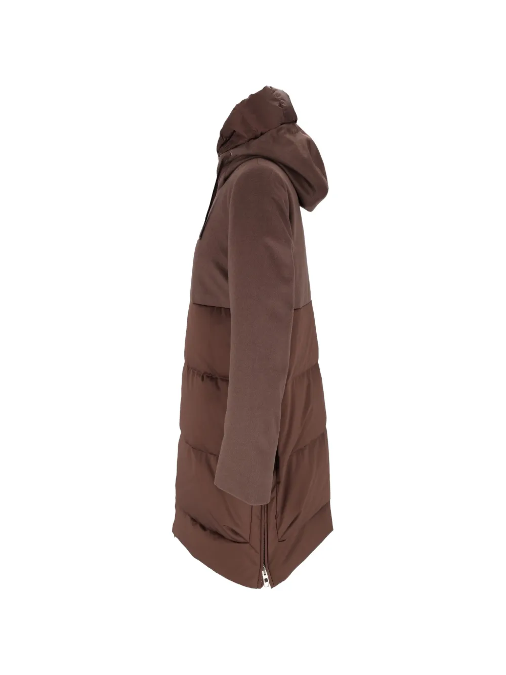 Duno Oversized jas met capuchon en vlakken Bruin
