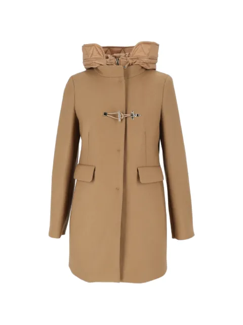 Fay toggle-fastening hooded coat