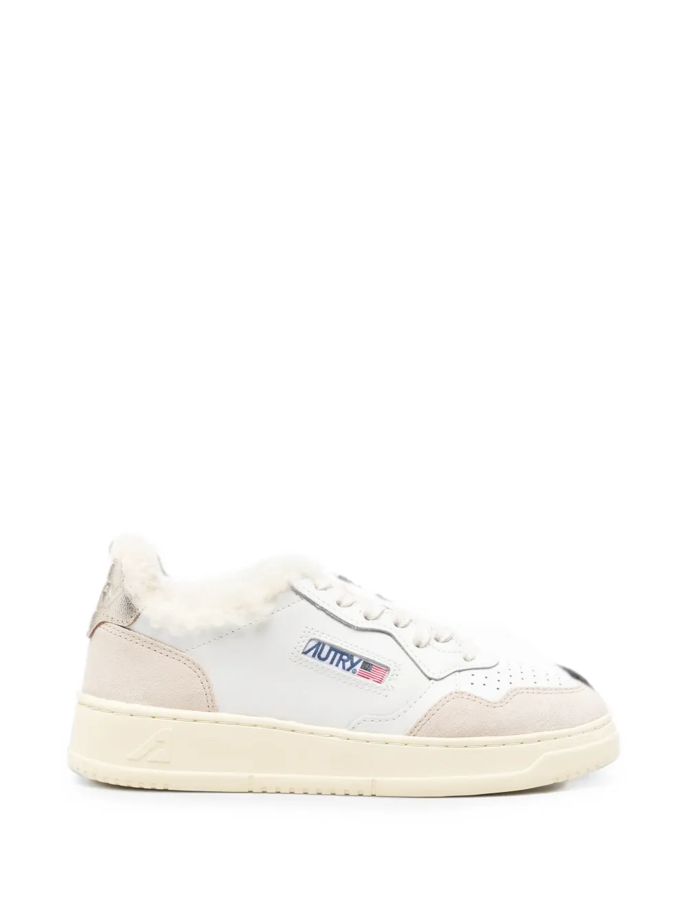 Autry Medalist shearling-trim sneakers Wit