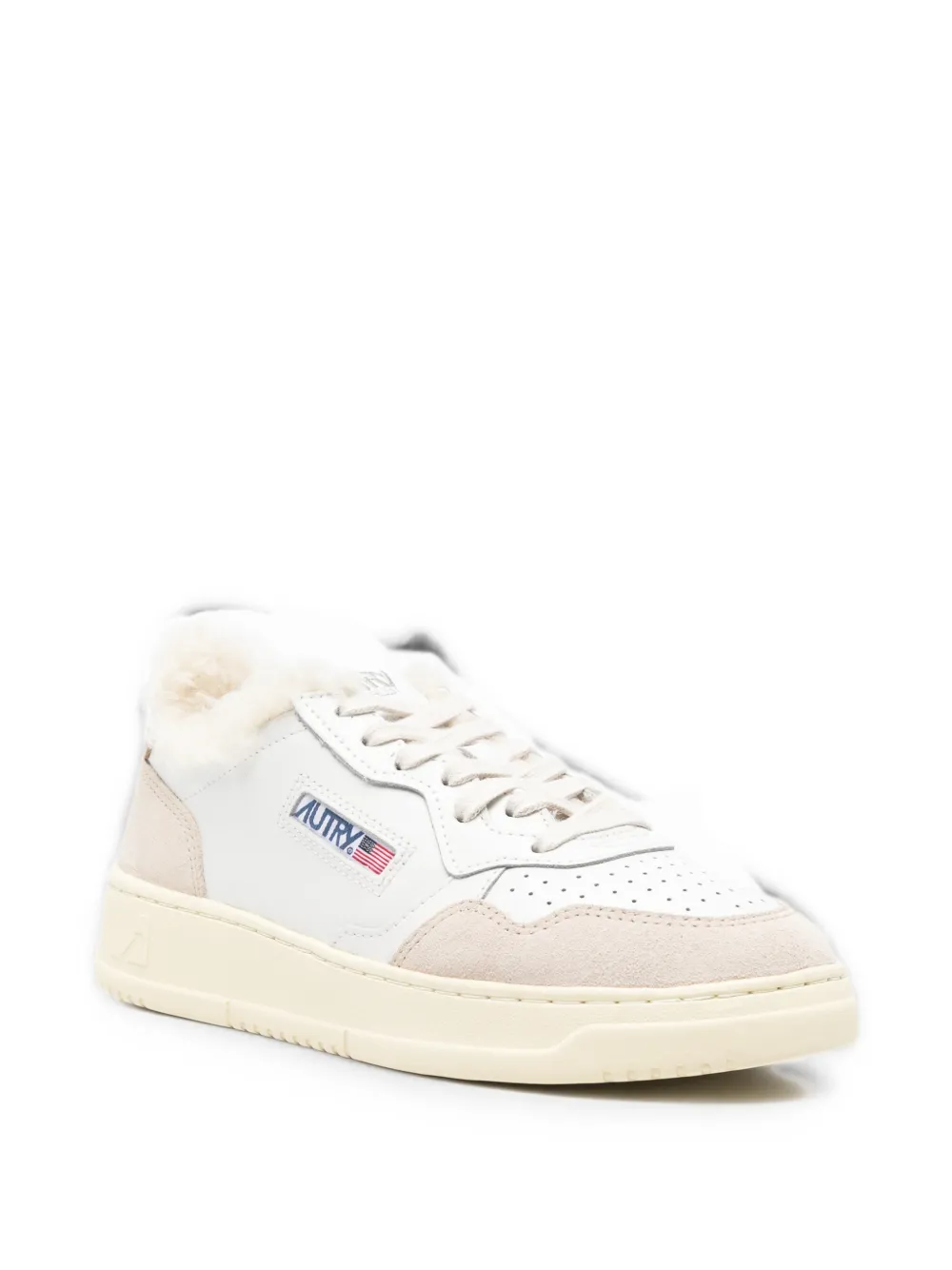 Autry Medalist shearling-trim sneakers Wit