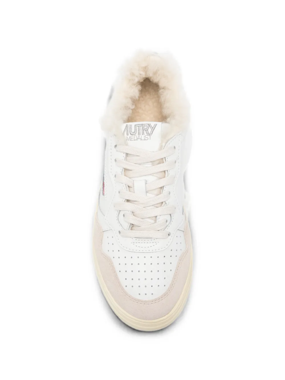 Autry Medalist shearling-trim sneakers Wit
