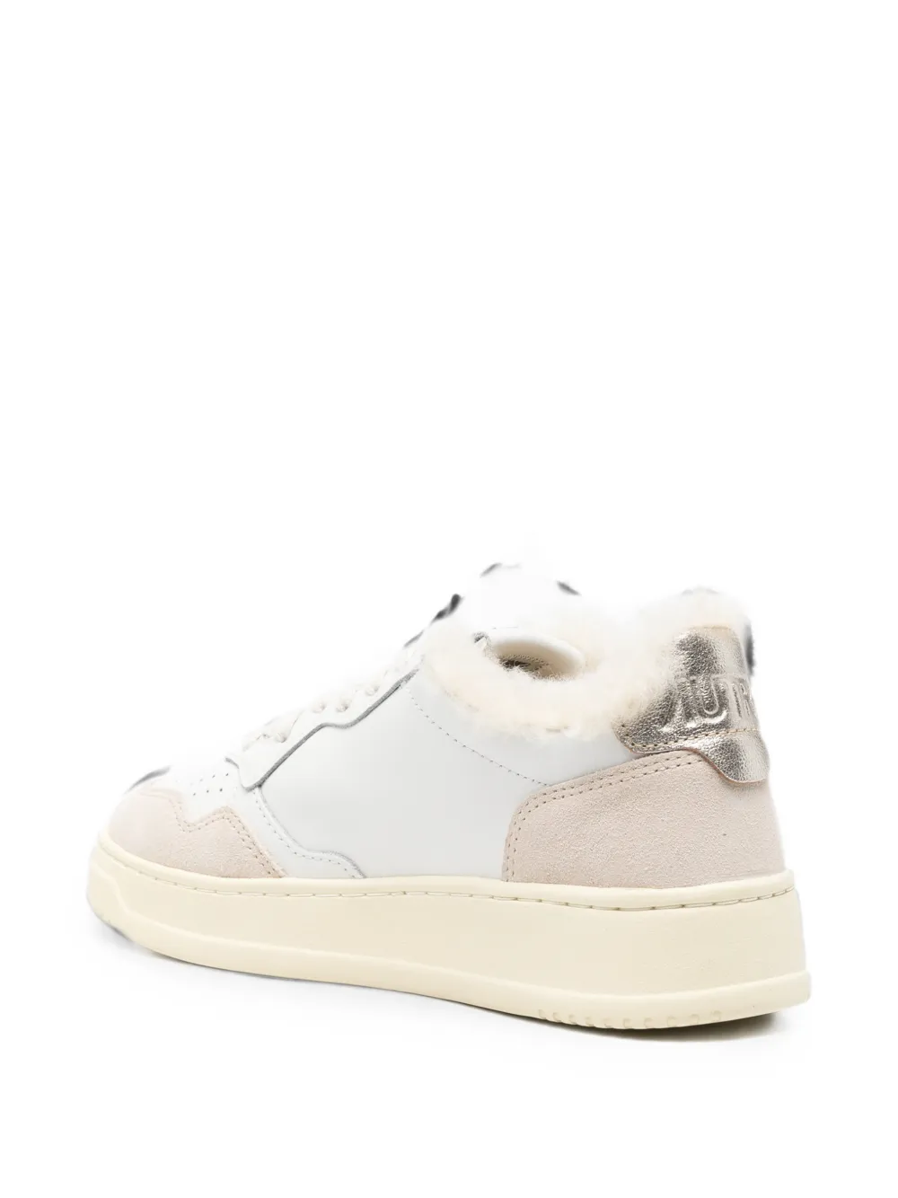 Autry Medalist shearling-trim sneakers Wit