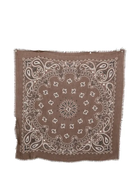 MC2 Saint Barth Foulard maxi paisley-print frayed scarf