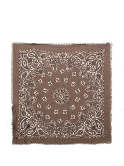 MC2 Saint Barth Foulard maxi paisley-print frayed scarf