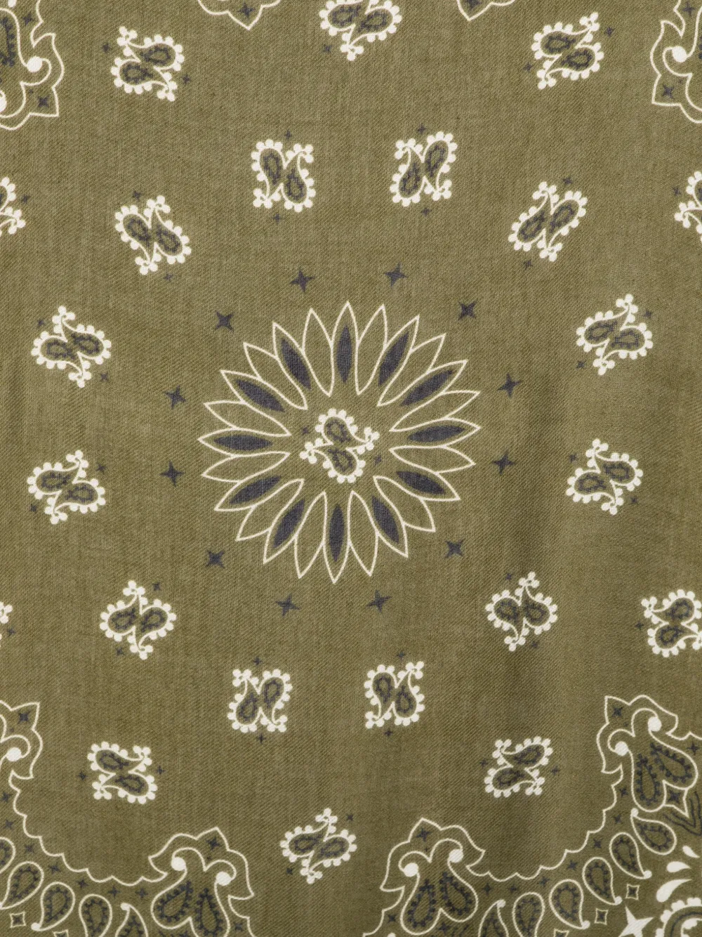 MC2 Saint Barth Foulard maxi paisley-print frayed scarf Groen