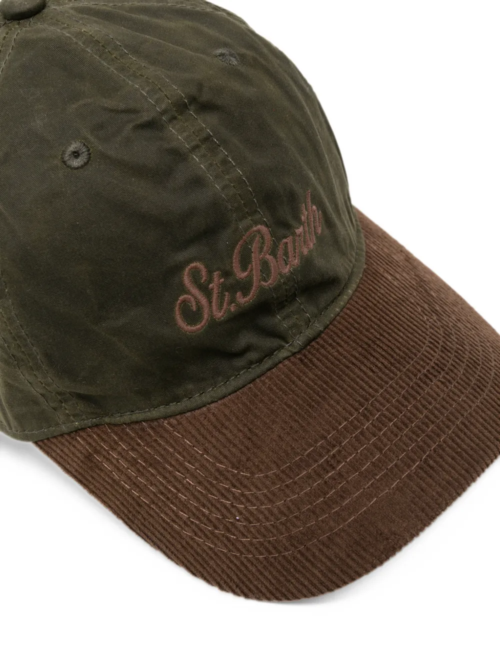 MC2 Saint Barth waxed corduroy-brim baseball cap Groen
