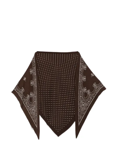 Destin polka-dot paisley-print scarf