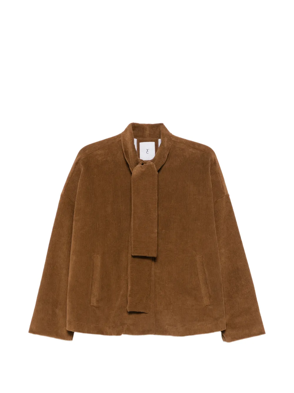 WHYCI MILANO corduroy pussy-bow jacket