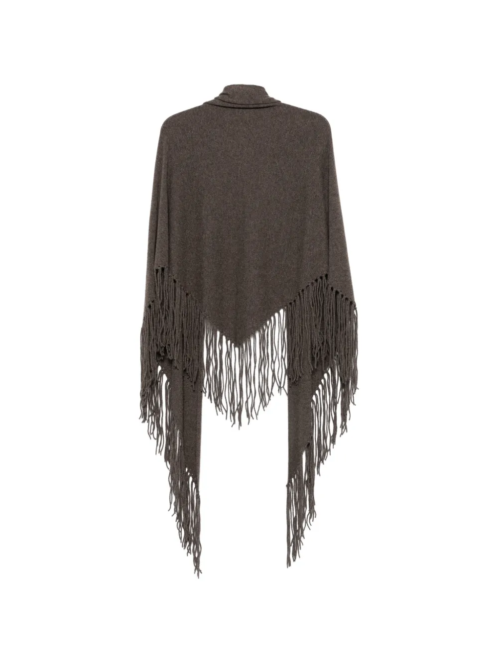 Vanisè Cape aus Kaschmir mit Fransenbesatz - Braun