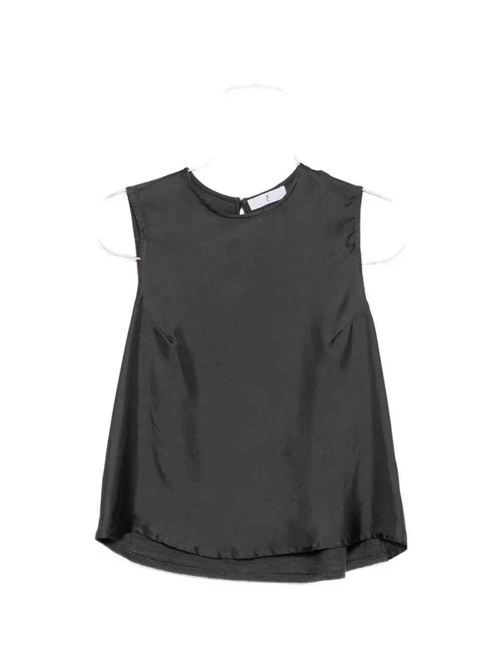 WHYCI MILANO satin-finish sleeveless top - Nero
