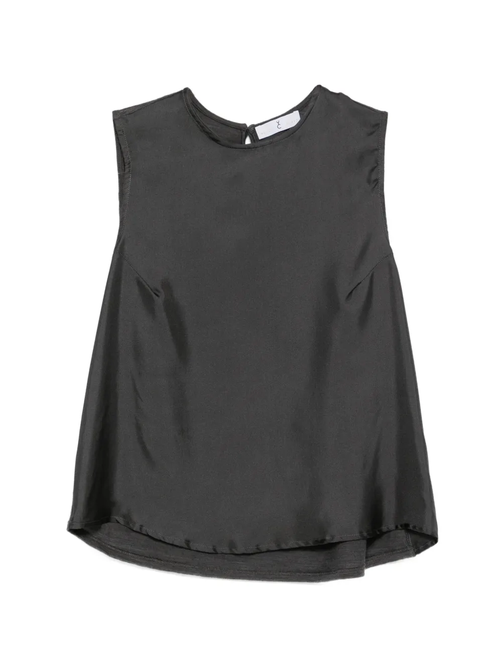 WHYCI MILANO satin-finish sleeveless top - Nero