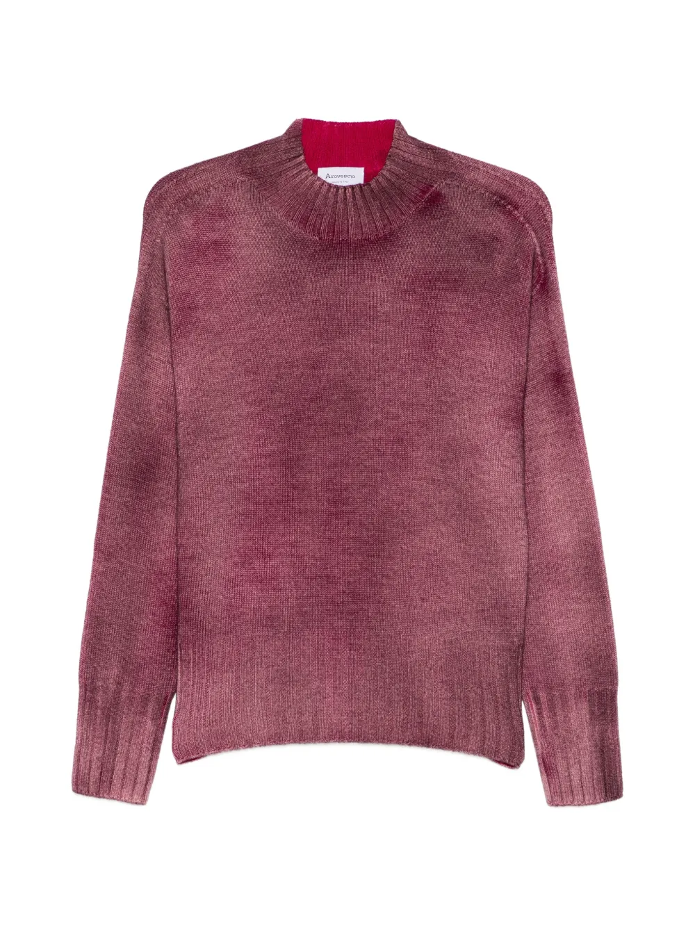 AROVESCIO long-sleeve ribbed-trim sweater - Rouge AROVESCIO long-sleeve ribbed-trim sweater - Rouge
