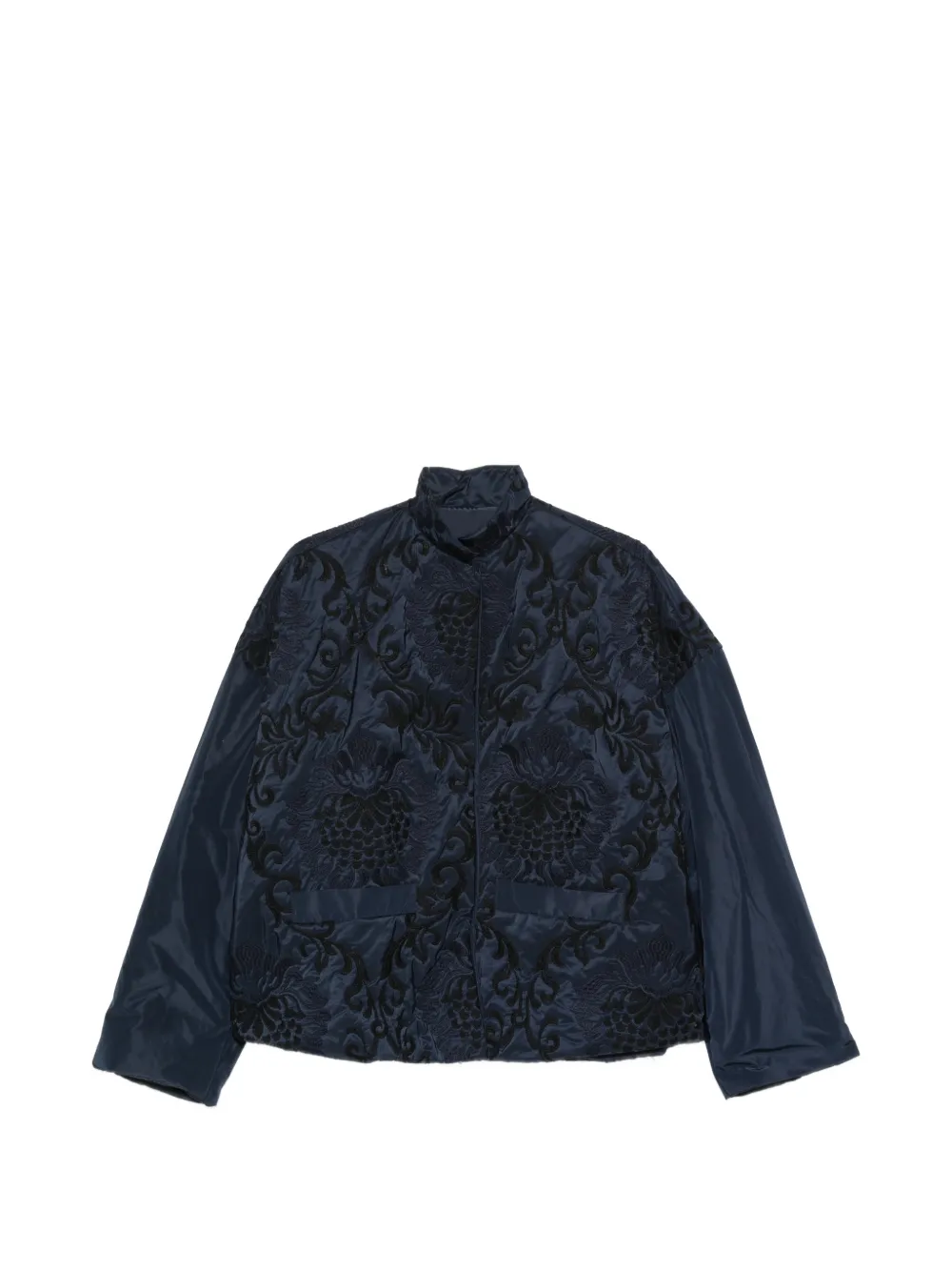 WHYCI MILANO damask-embroidered high-neck jacket