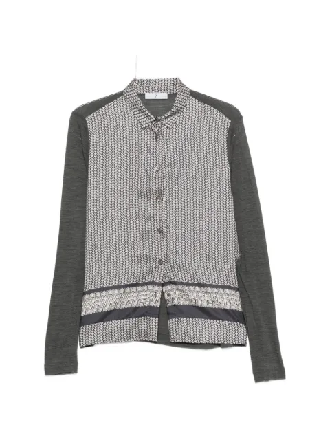 WHYCI MILANO geometric-print panelled shirt