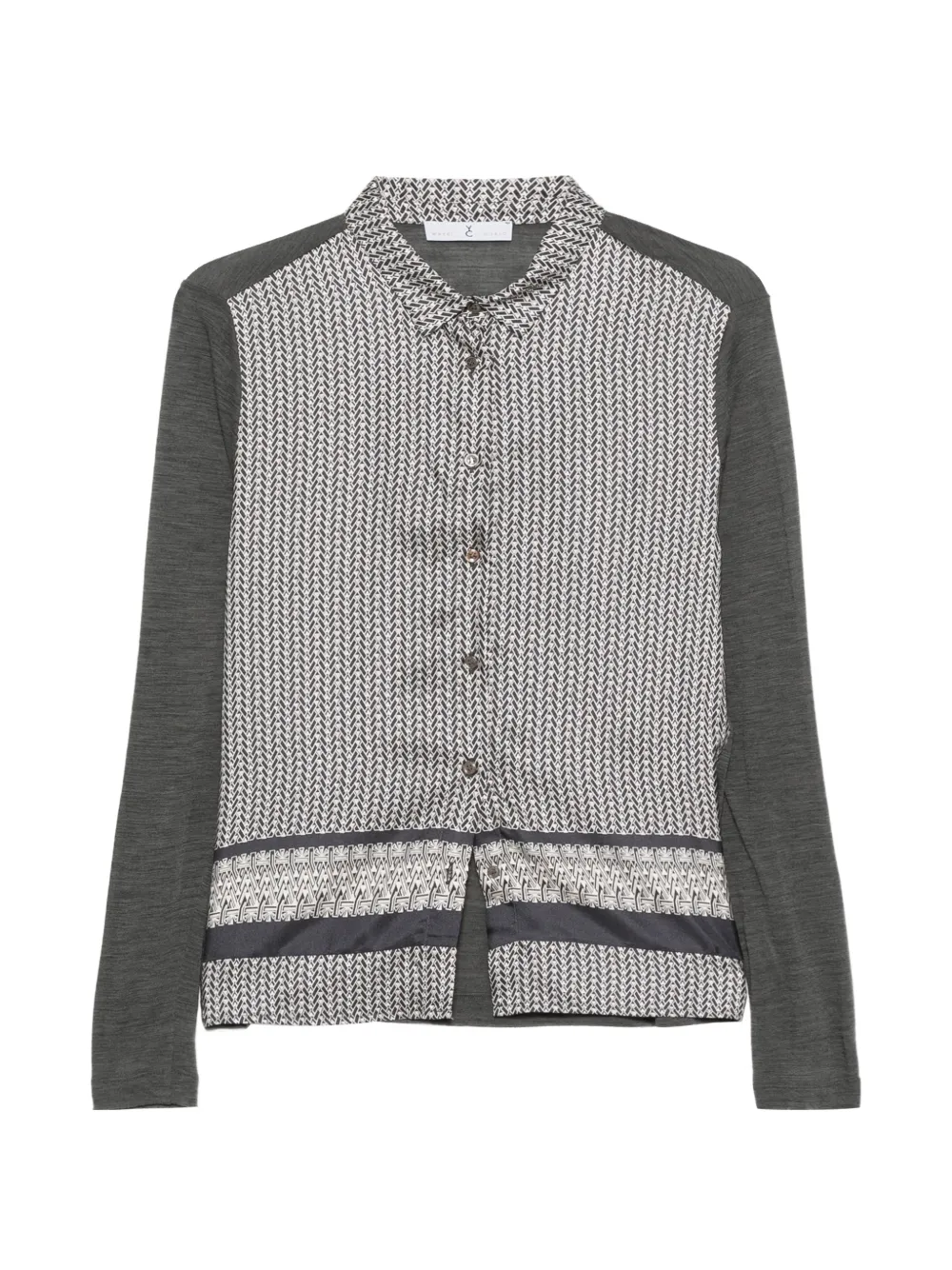 WHYCI MILANO geometric-print panelled shirt