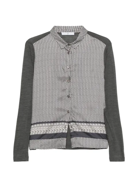 WHYCI MILANO geometric-print panelled shirt
