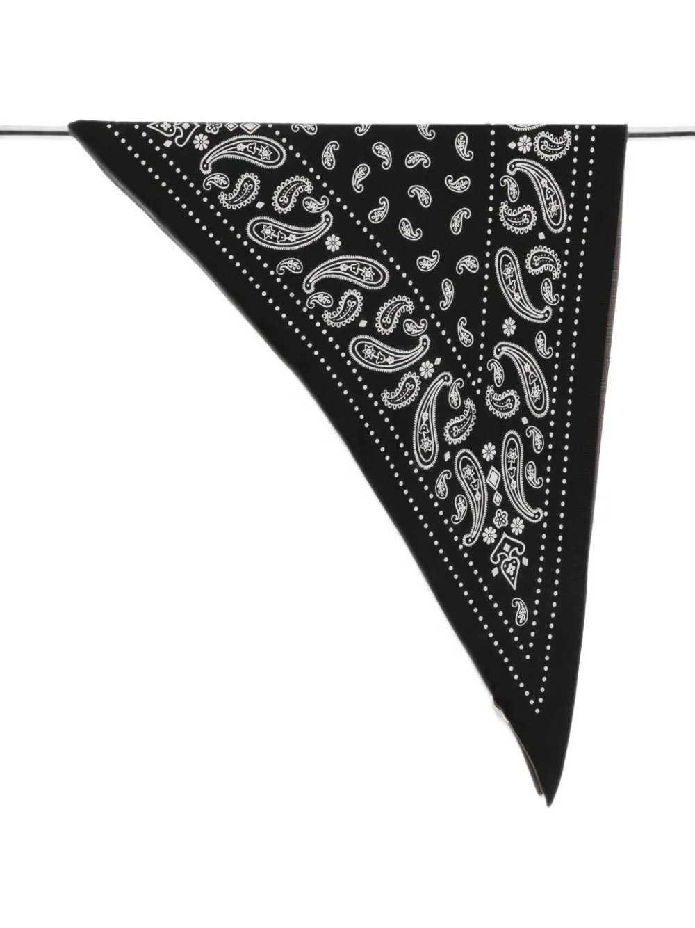 Destin paisley-print triangular scarf - Schwarz