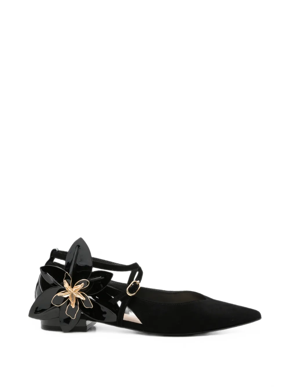 LIU JO floral-embellished pointed-toe sandals - Schwarz