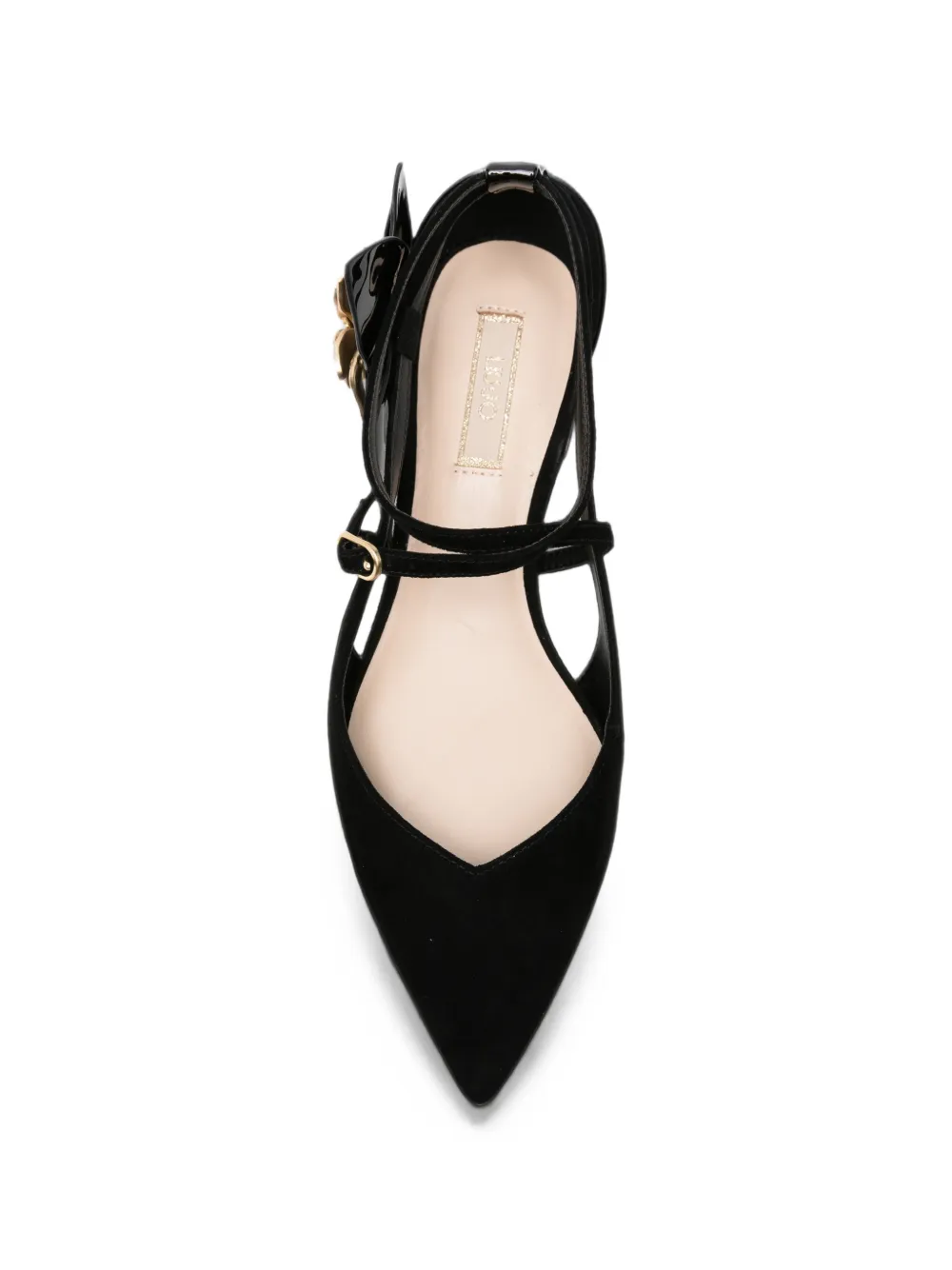 LIU JO floral-embellished pointed-toe sandals Zwart