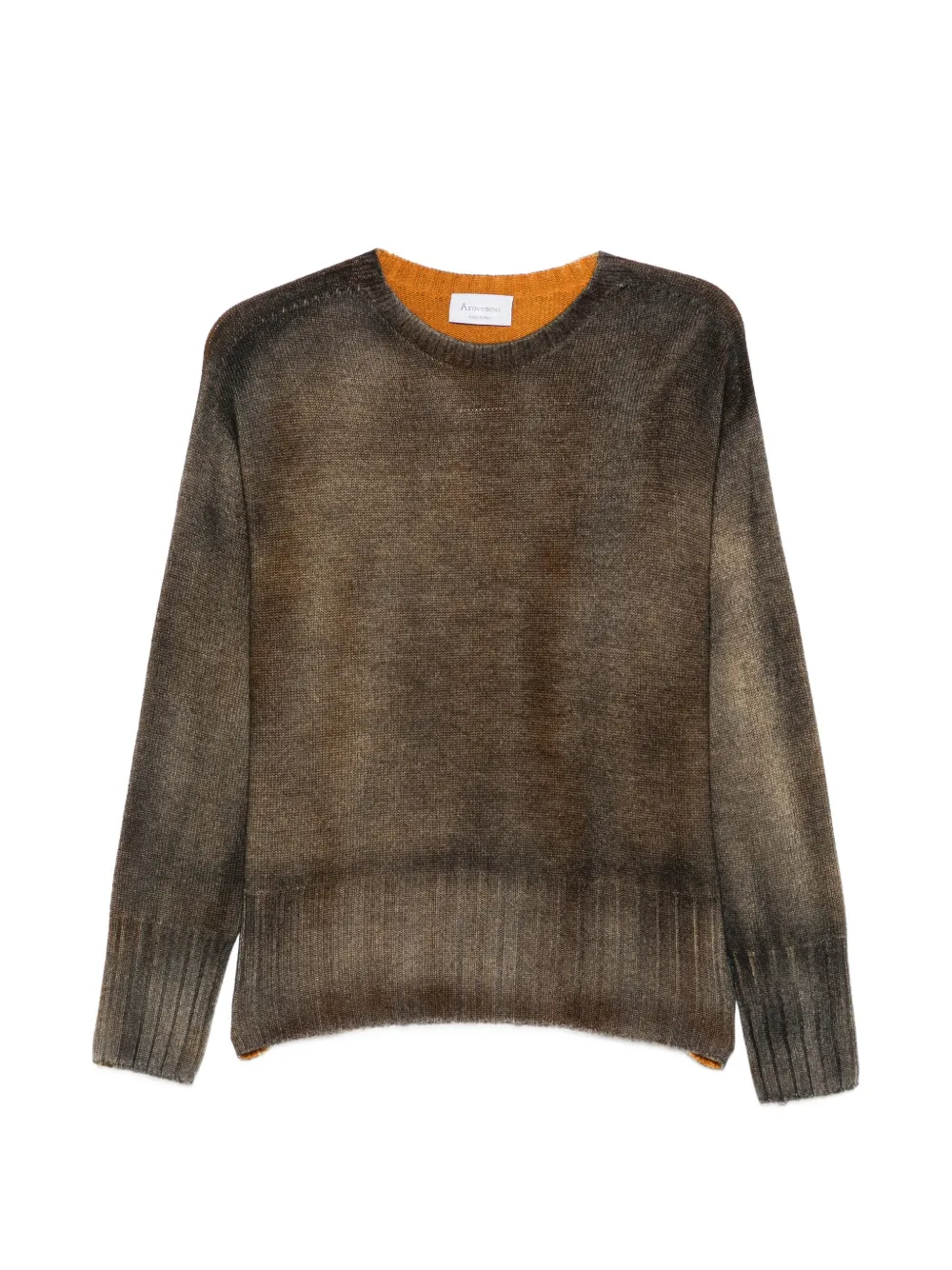 AROVESCIO gradient-effect ribbed-trim sweater - Marron AROVESCIO gradient-effect ribbed-trim sweater - Marron