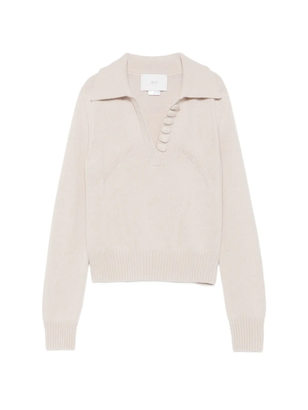 Vanisé Button-detail Polo Sweater In Neutral