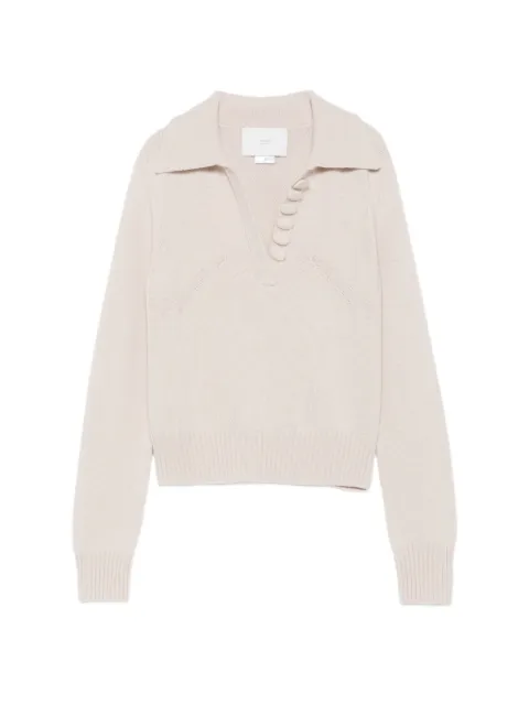 Vanisè polosweater med knapdetalje