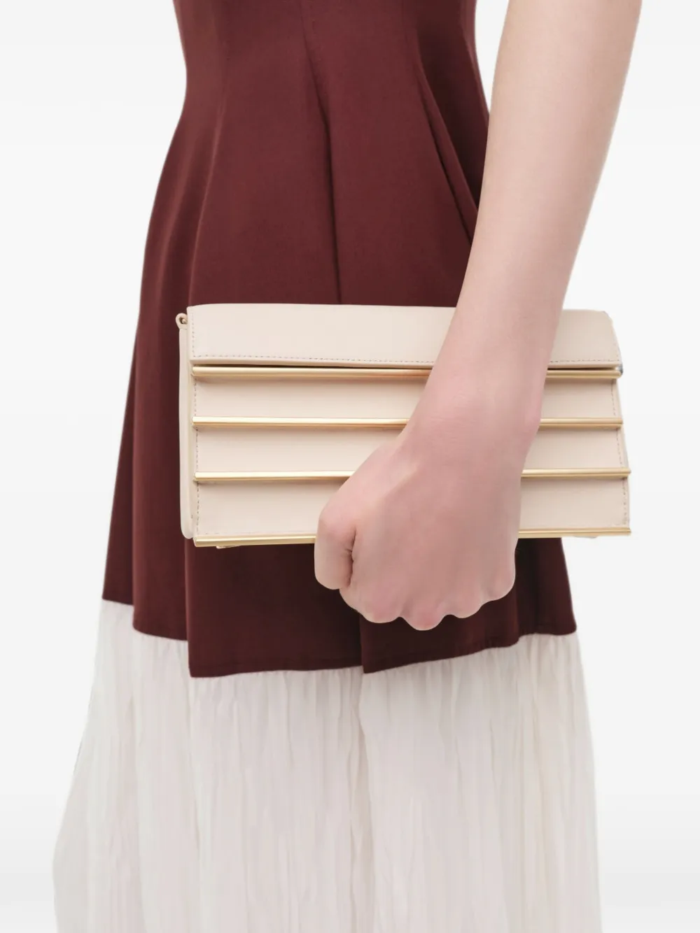 SIMKHAI Harper Tiered Shoulder Bag in Neutrals, view 2