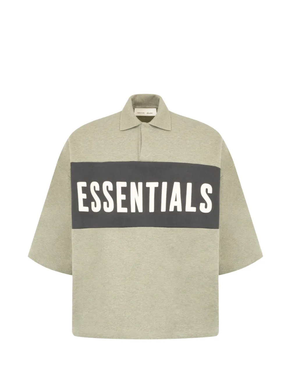 FEAR OF GOD ESSENTIALS cropped panelled polo shirt - Grigio