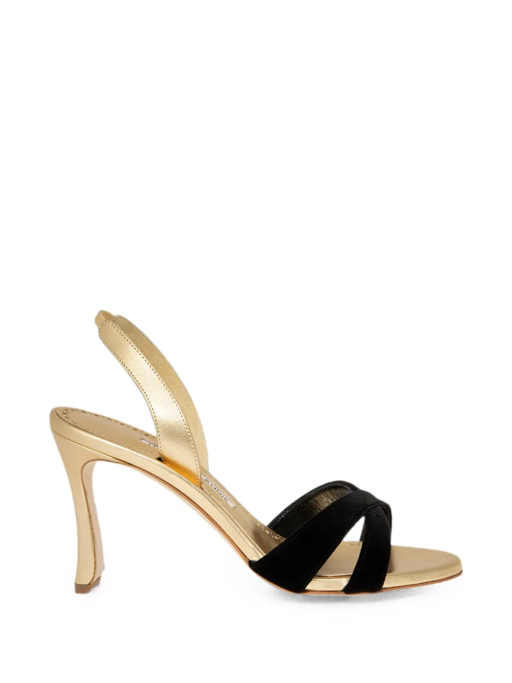 Manolo Blahnik Callydra sandalen met gekruiste bandjes Goud