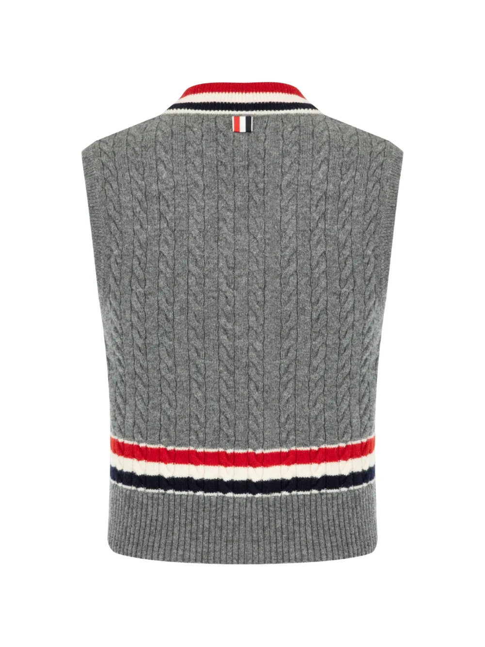 Thom Browne Kabelgebreide wollen spencer Grijs