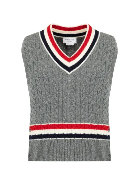 Thom Browne cable-knit striped wool vest