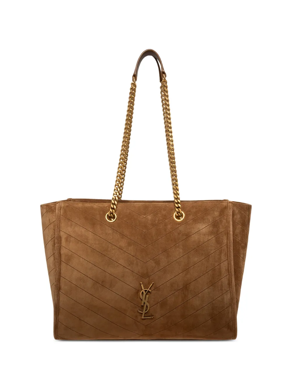 Saint Laurent Niki shopping in suede shoulder bag - Braun